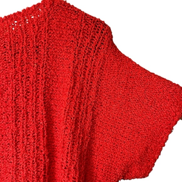 Vintage Organically Grown Sweaters Knit Sweater Cropped Red Soft Acrylic Holiday - Picture 11 of 12
